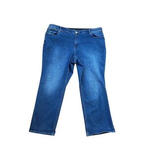 CJ Banks Petite 22W Mid Rise Bootcut Blue‎ Wash Stretch Denim Jeans Pants